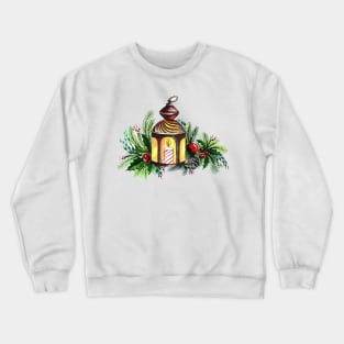 Candle Christmas Light Lantern Crewneck Sweatshirt